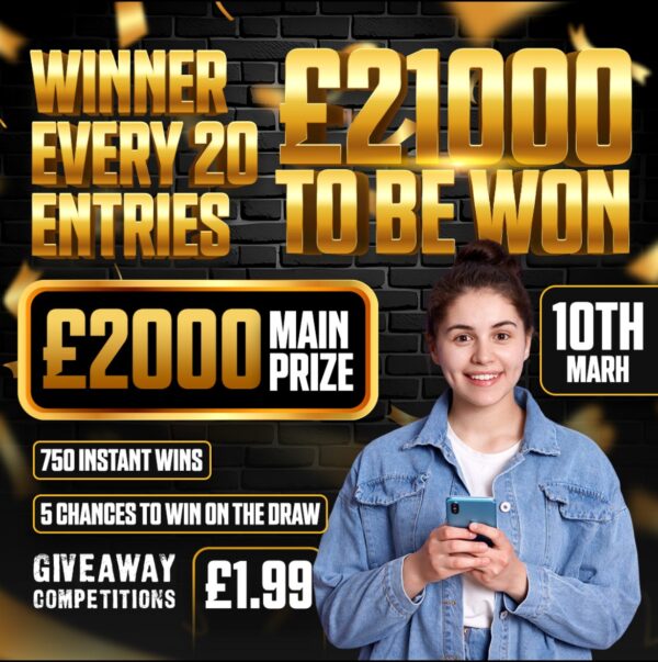 £21,000 Winner every 20 entries